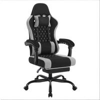DREHSTUHL 70/70/127 cm Schwarz Grau aus Stoff und Mesh mit Massagefunktion - Schwarz, Textil (70/127/70cm) - OKWISH