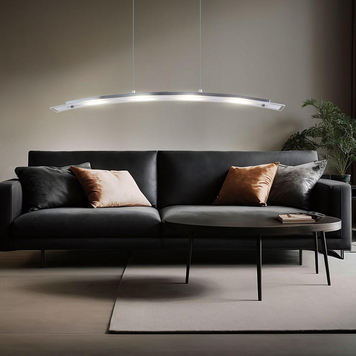 LED HÄNGELEUCHTE Glasplatte Weiß - Weiß, Glas (86/9/120cm) - Globo Lighting