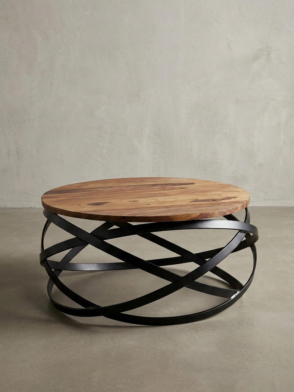 COUCHTISCH Industrial, Braun, Massives Holz und Metall, Modernes Design - Schwarz/Braun, Holz/Metall (60/60/30cm) - KADIMA DESIGN