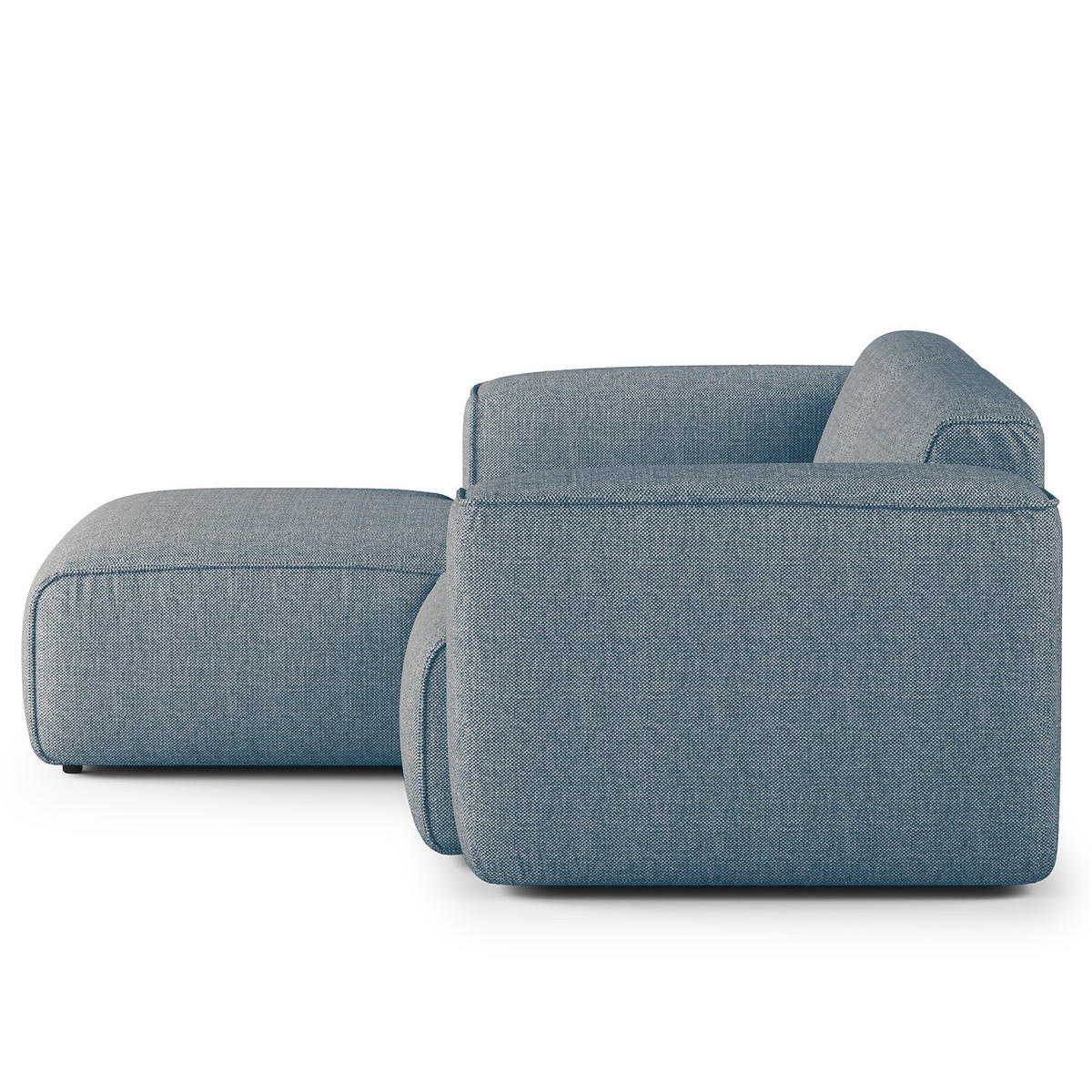 ECKSOFA mit XL-Longchair - Blaugrau/Schwarz, Kunststoff/Textil (260/171cm) - home24