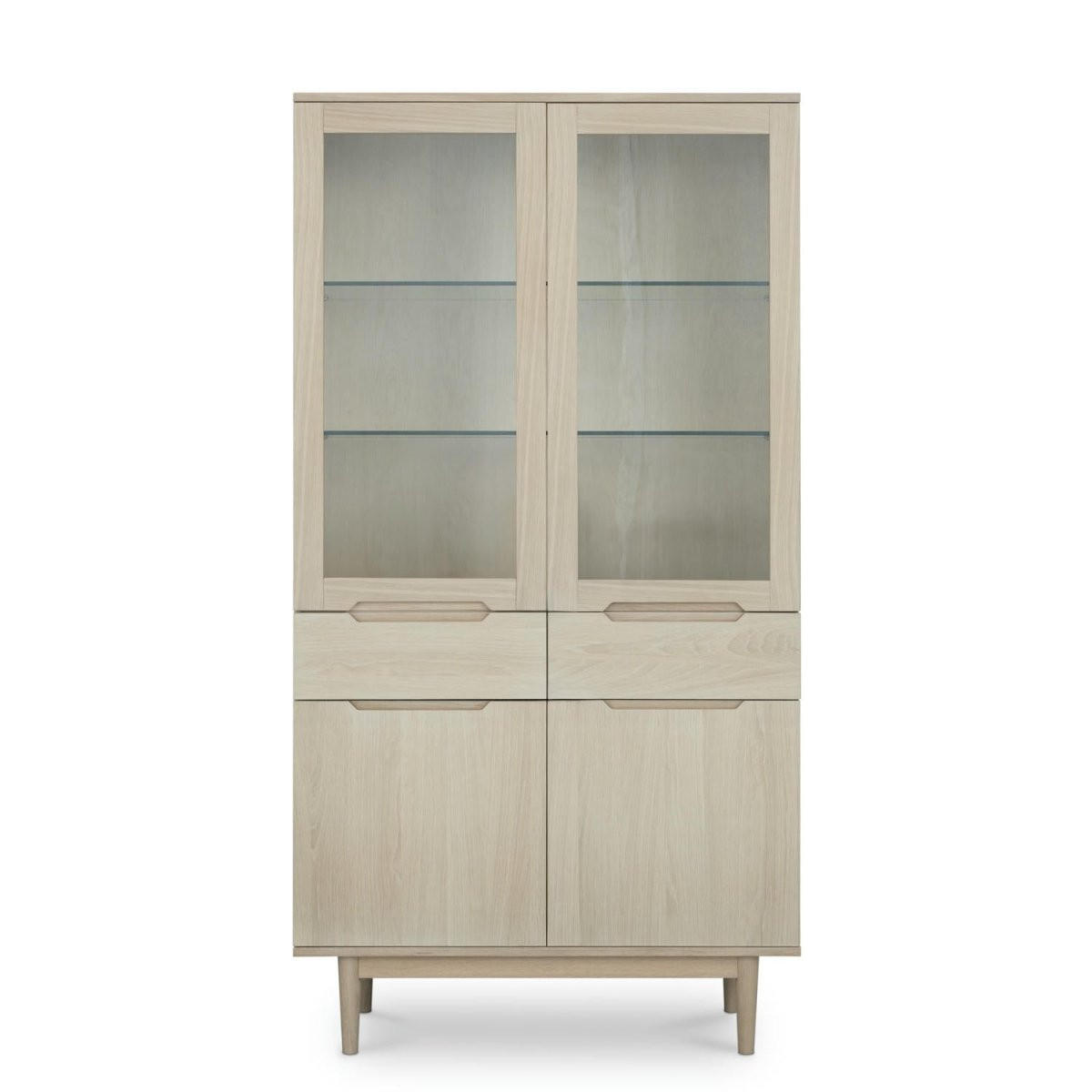 VITRINE mit LED Beleuchtung Eiche bianco - Eiche Bianco/Eichefarben, Holz/Holzwerkstoff (45/190/100cm) - Furnhouse