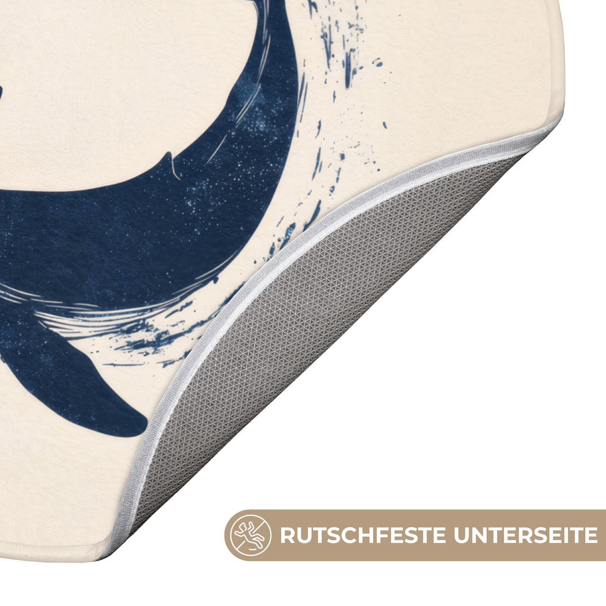 BADEMATTE Wale - Spritzer - Kreis - Dunkelblau 70x70 cm - Dunkelblau, Kunststoff/Textil (70/70cm)