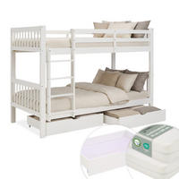 ETAGENBETT mit Matratze Bettkasten 90/200 cm Weiß - Weiß, Holz (90/200cm) - Homestyle4u