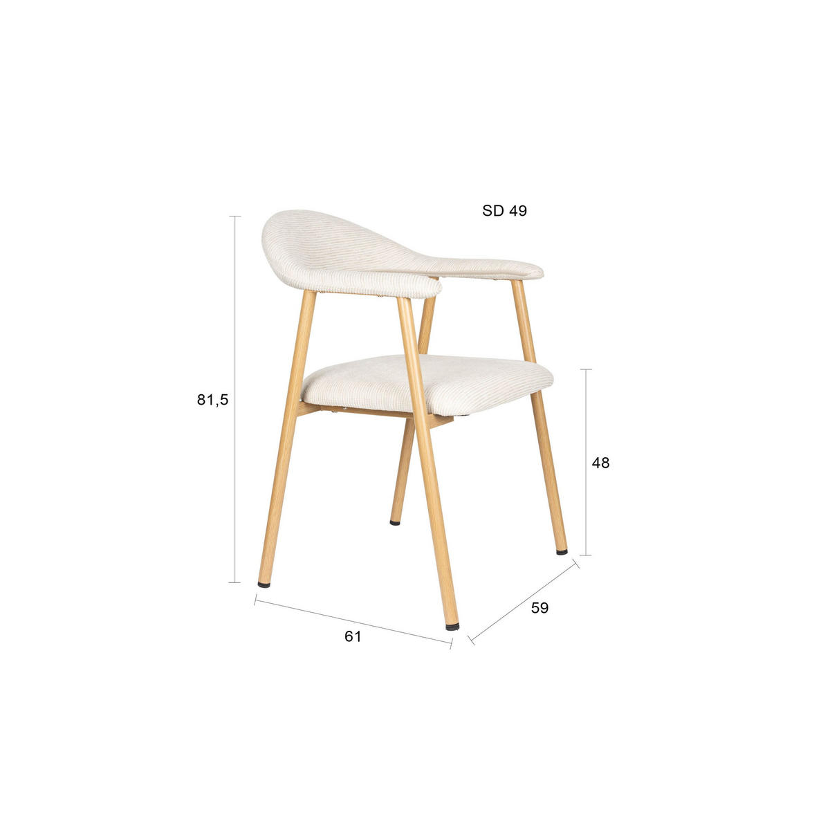 ESSZIMMERSTUHL Amy Beige - 2 er Set - Beige, Kunststoff (59/81.5/61cm) - Housecraft Living