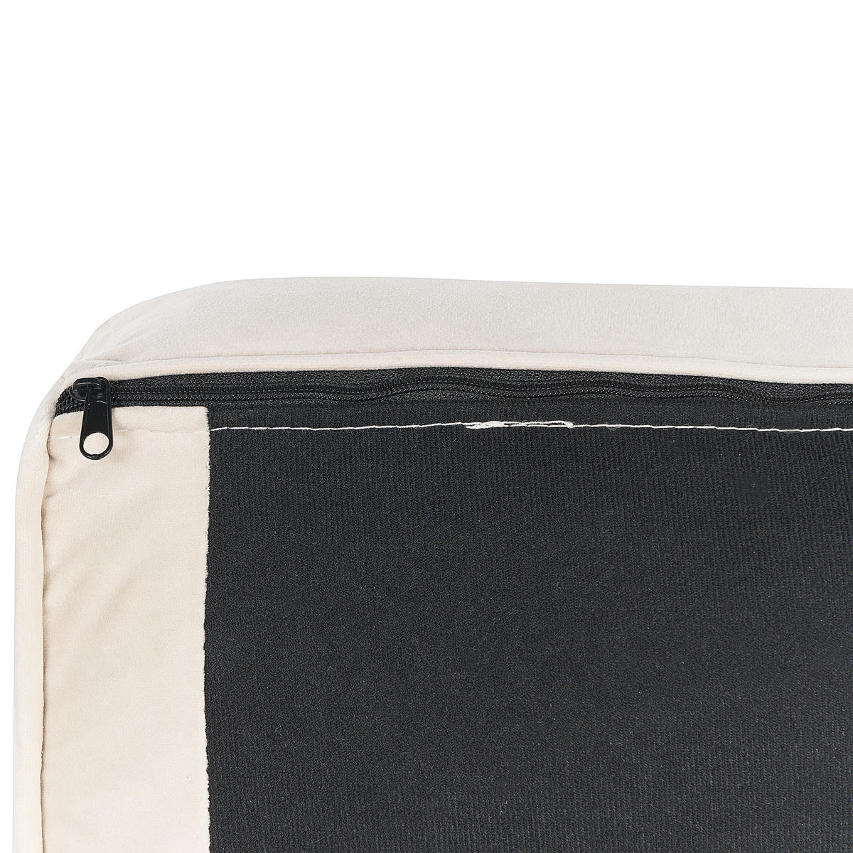 CHAISELONGUE Samtstoff beige linksseitig Miramas - Beige/Goldfarben, Textil (171/63/79cm) - Beliani