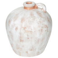 DEKOVASE Terrakotta weiß Ipoh - Weiß, Stein (30cm) - Beliani