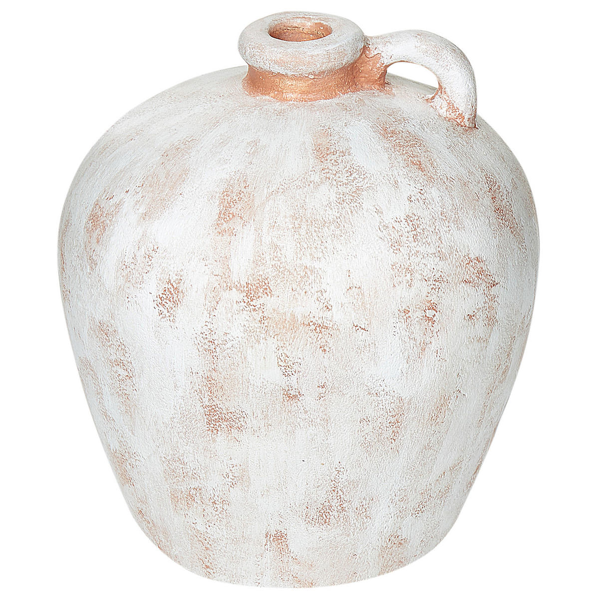 DEKOVASE Terrakotta weiß Ipoh - Weiß, Stein (30cm) - Beliani