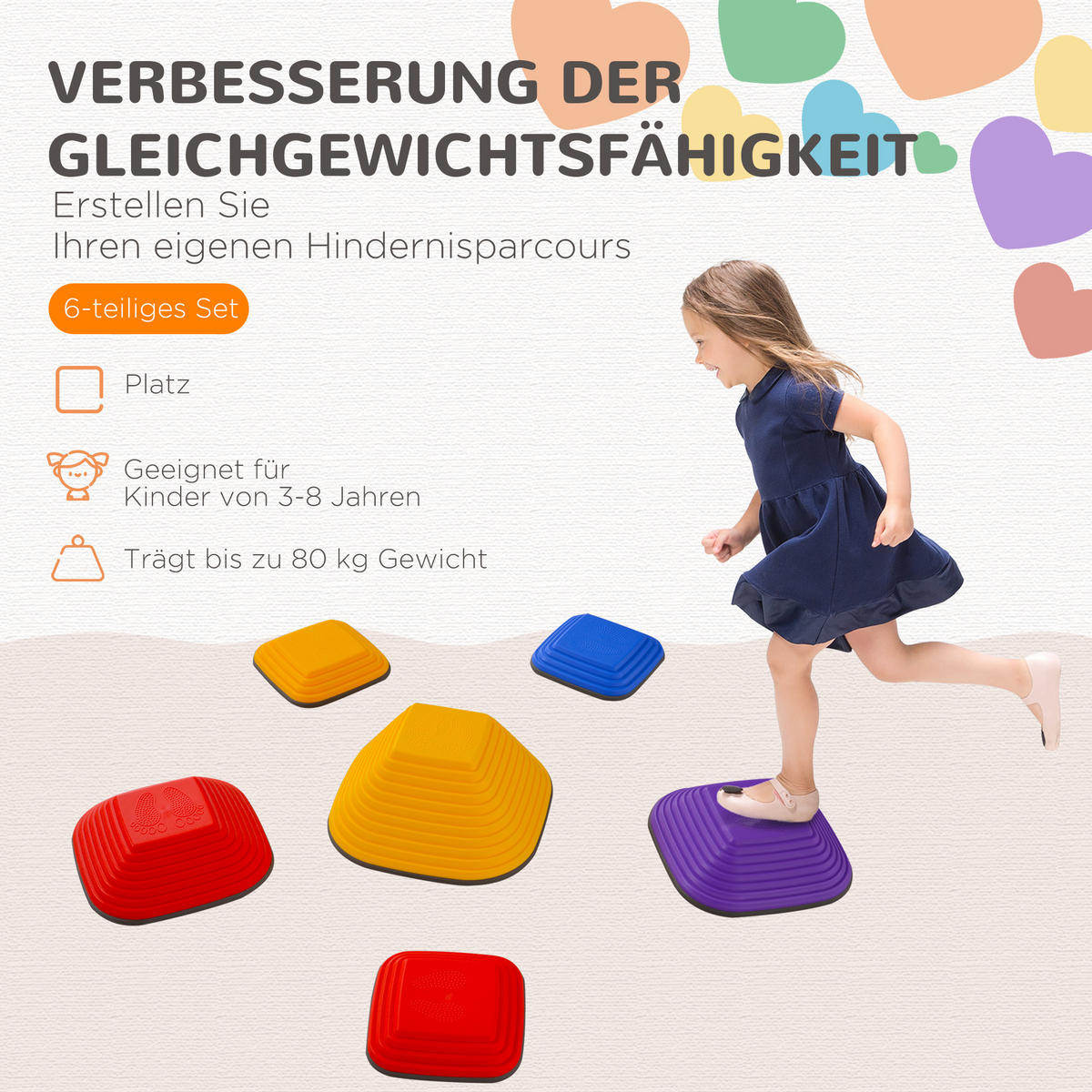 FLUSSSTEINE - Multicolor, Kunststoff (34.3/5.5/34.3cm) - AIYAPLAY