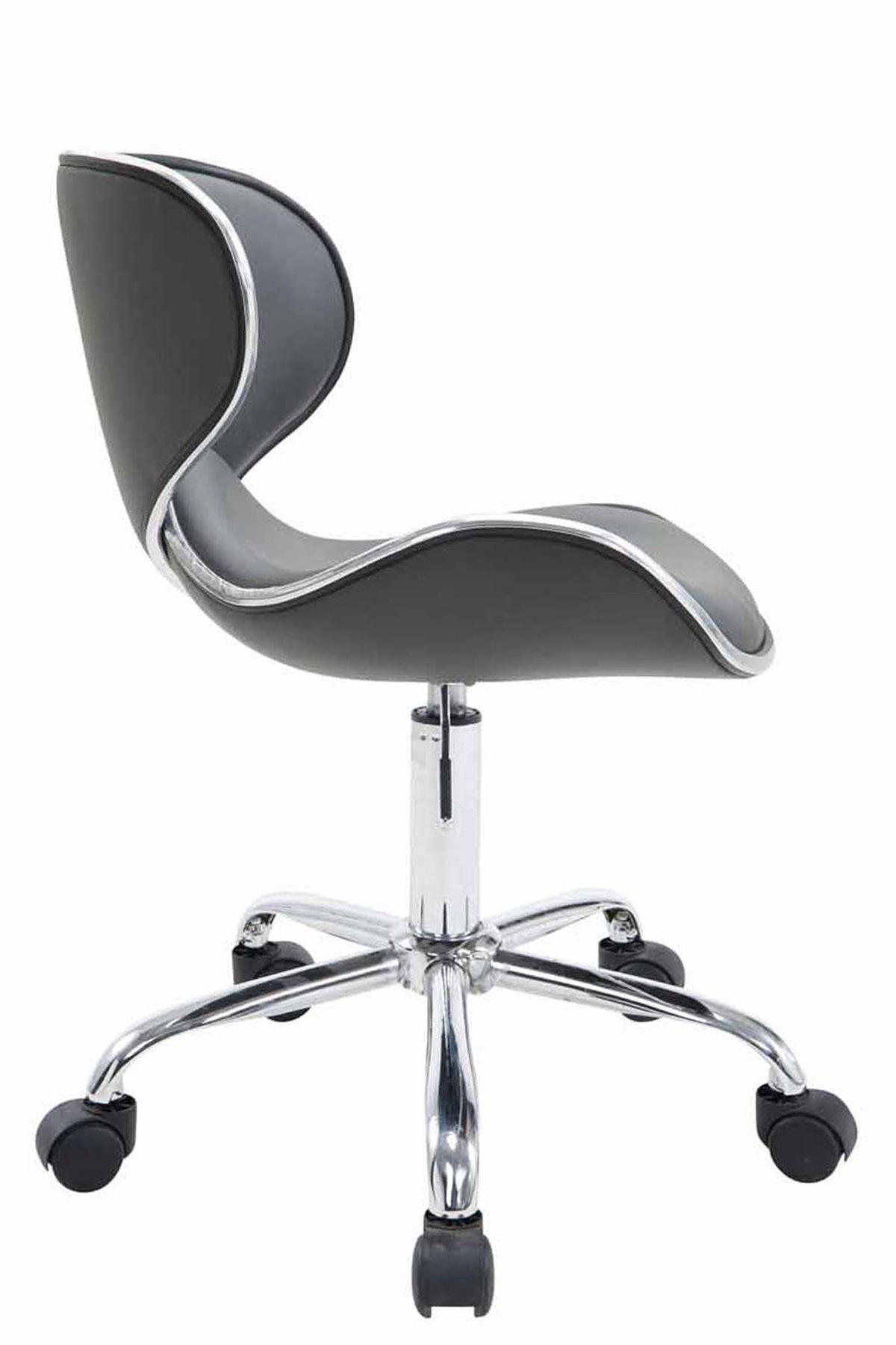 HOCKER Lederlook grau - Chromfarben/Grau, Textil/Metall (47/71/50cm) - CLP