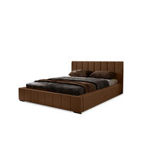 POLSTERBETT Nero 160x200 cm, Doppelbett mit Bettkasten und Lattenrost aus Holz, Velourstoff: Dunkelbraun - Dunkelbraun, Holz/Kunststoff (160/200cm) - Marpur