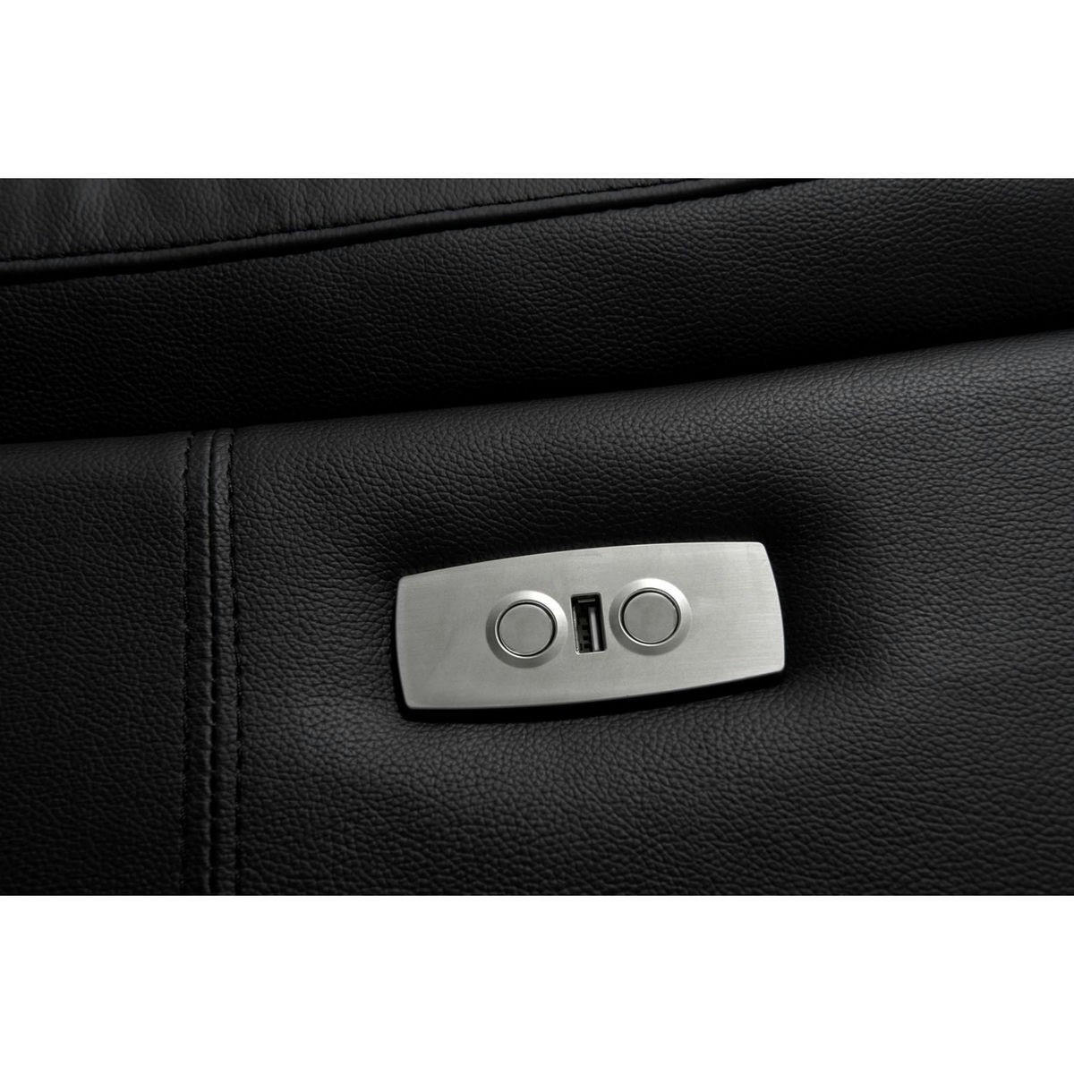 ZWEISITZER-SOFA Echtleder Schwarz - Schwarz, Leder/Metall (162/101/96cm) - Furnhouse
