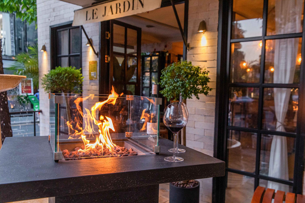 FEUERTISCH MONTREALl Bartische aus Beton 56/56/106 cm - Dunkelgrau, Stein (87/106/87cm) - Elementi