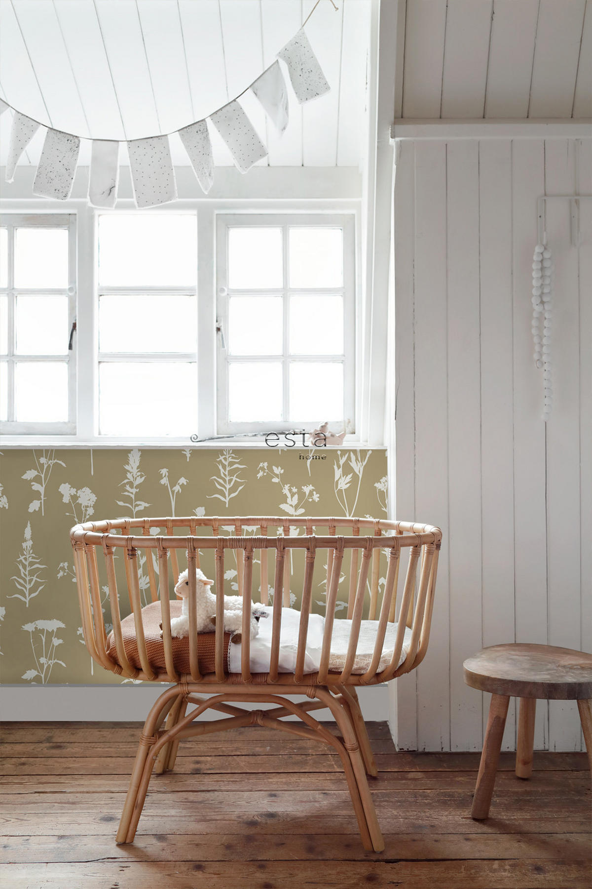 TAPETE Feldblumen 53 cm x 10.05 m - Beige, Papier (53/1000cm) - ESTAhome