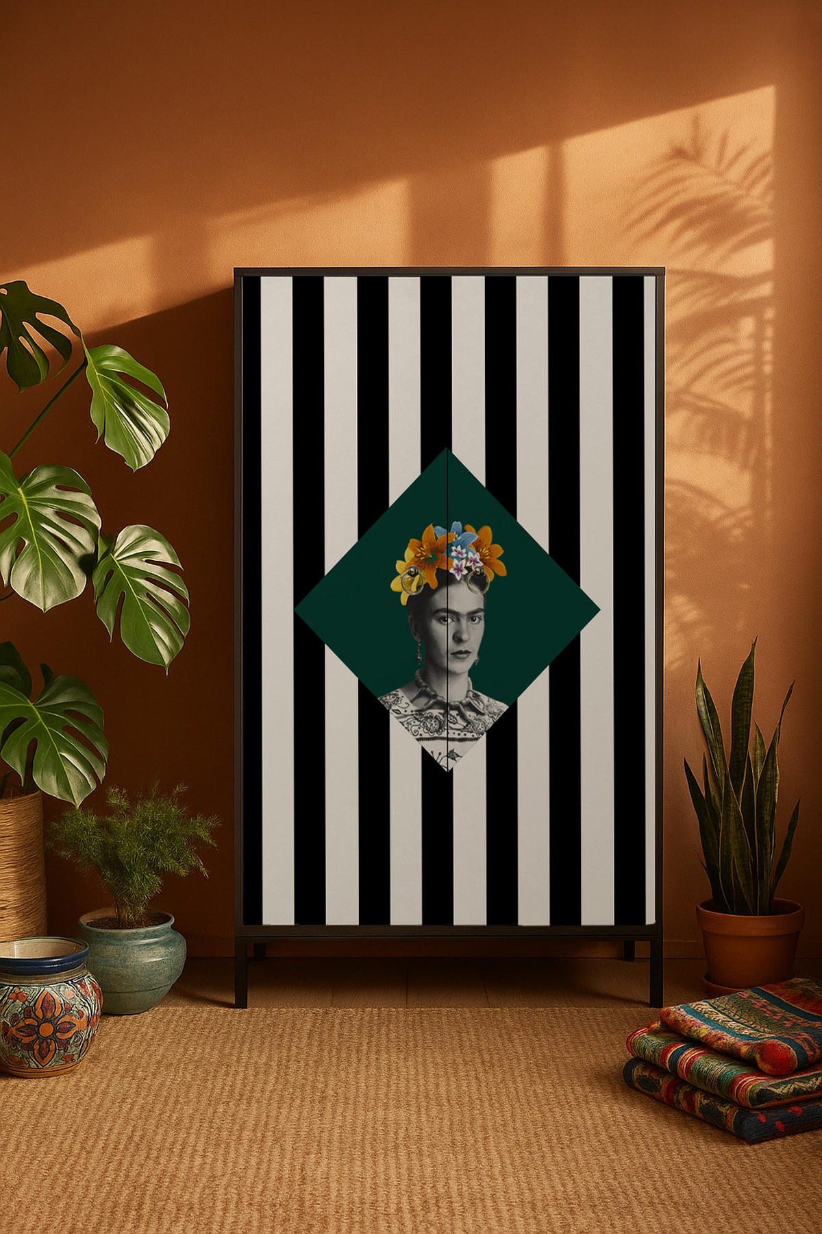 NACHTTISCH aus MDF mit FRIDA - Schwarz/Weiß, Holzwerkstoff (30/65/40cm) - RNT By Really Nice Things