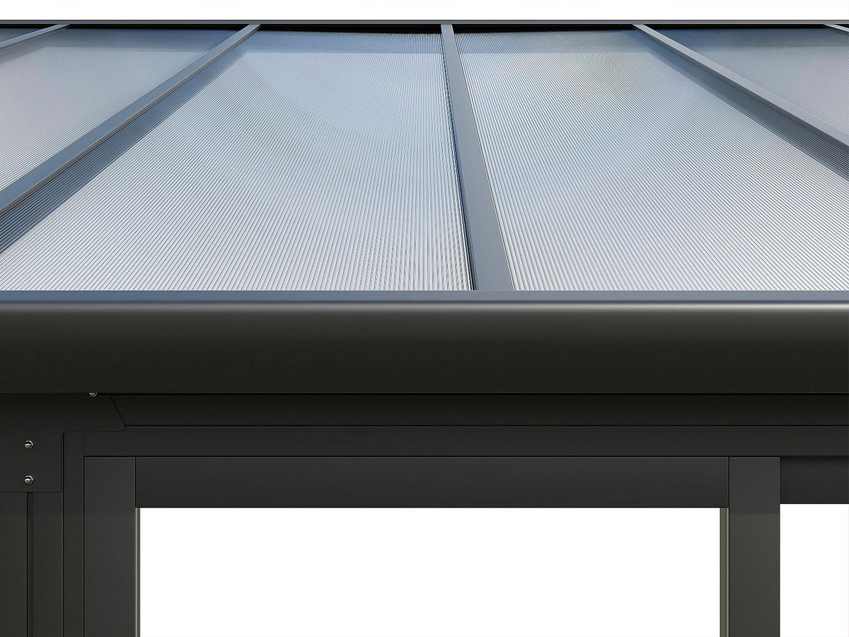 SELBSTTRAGENDE Pergola - 546cm x 382cm - Polycarbonat - anthrazitgrau - MATHILDA - Anthrazit, Kunststoff (546/224/382cm) - Vente-Unique