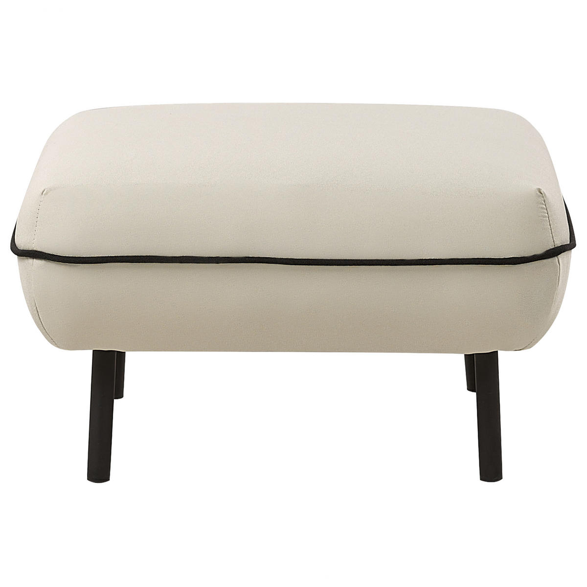 3-SITZER-SOFA hellbeige/schwarz mit Ottomane Tonsberg - Beige/Schwarz, Textil (198/78/85cm) - Beliani