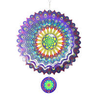 WINDSPIEL 3D Mandala Edelstahl 30 cm Lila - Multicolor, Metall (30.5/30.5/30.5cm)
