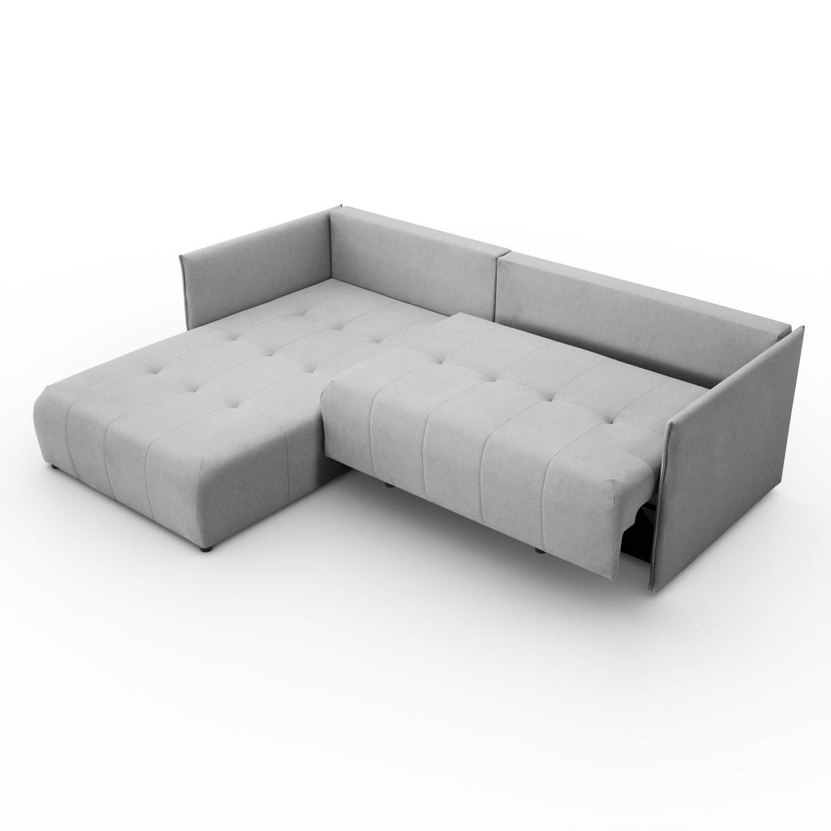 ECKSOFA L-Form Hannover stoff Castel Hellgrau Links - Hellgrau, Holz (188/246cm) - Kaiser Möbel