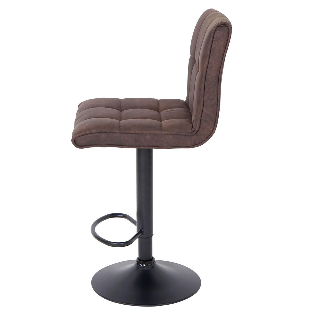 BARHOCKER 2er-Set gepolstert und höhenverstellbar mit Lehne Sitzhöhe 64-85cm Wildlederimitat vintage Dunkelbraun - Dunkelbraun, Kunststoff/Textil (44/116/46cm) - PROREGAL