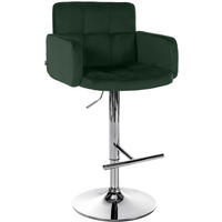 BARHOCKER Samt Dunkelgrün - Chromfarben/Dunkelgrün, Textil/Metall (60/93/56cm) - CLP