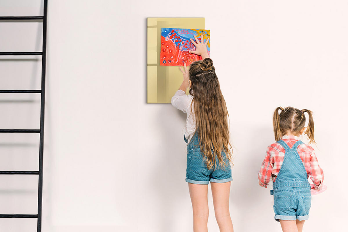 MAGNETTAFEL 40x60 Creme schwarzer Marker - Creme, Glas (40/0.4/60cm) - TULUP