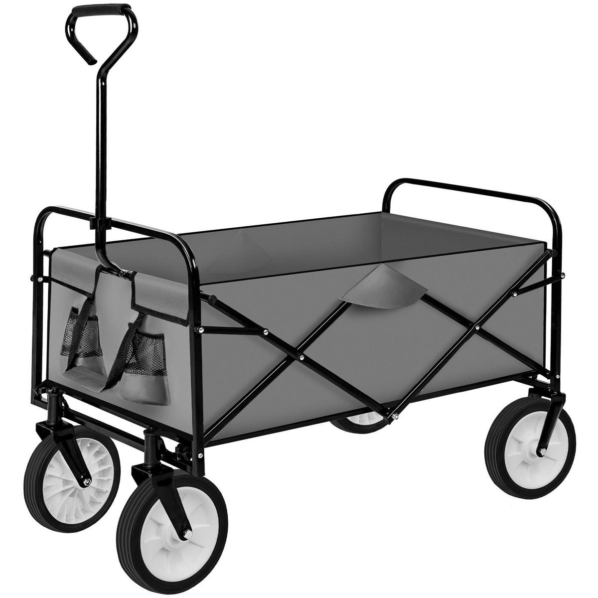 BOLLERWAGEN , Belastbarkeit 80 kg, grau - Grau, Textil (53.5/117/95cm) - tectake