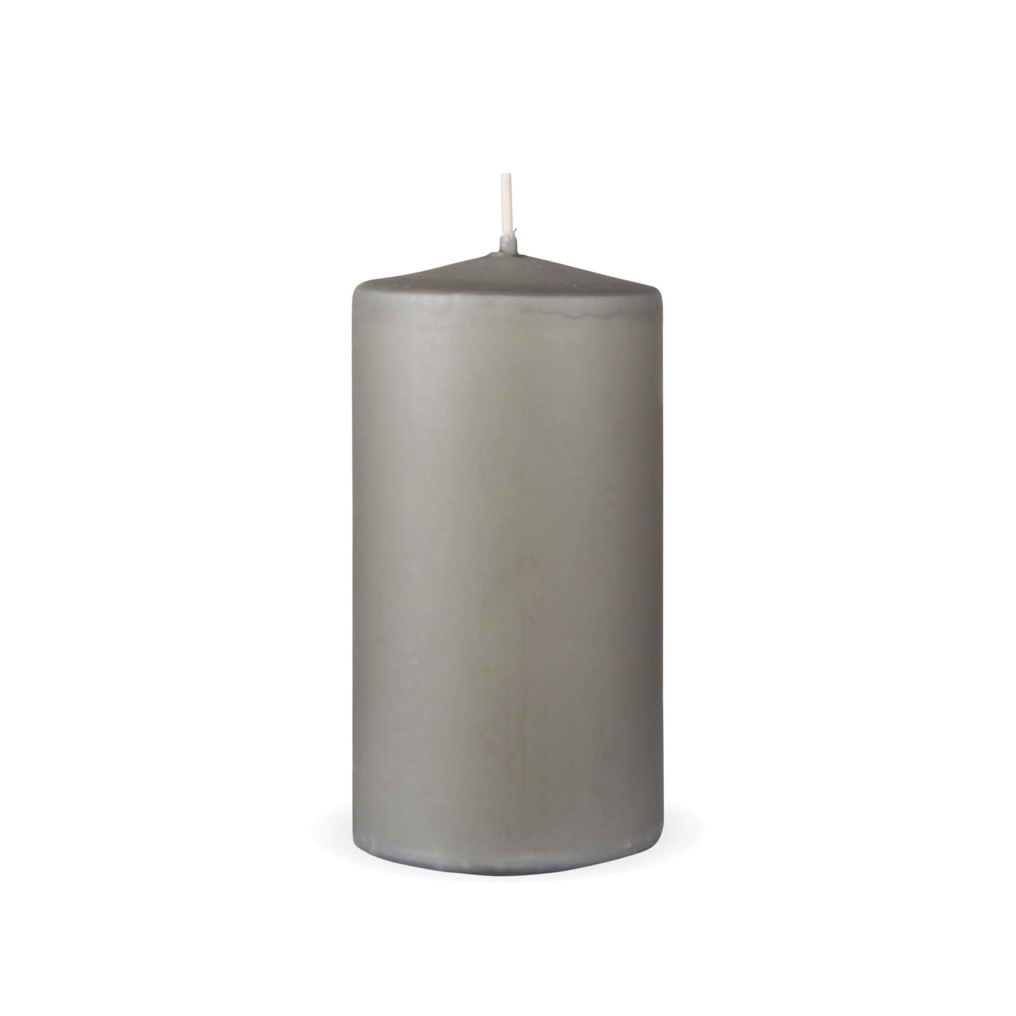 STUMPENKERZEN "Hellgrau", Größe Ø7cm x Höhe: 12 cm - Hellgrau, Naturmaterialien (7/12cm) - HS Candle
