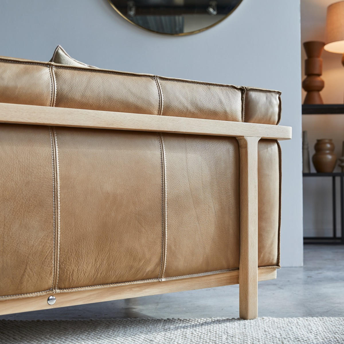 SOFA Cobbelwood Braun aus Leder - Braun, Leder (156/70/77cm) - Tikamoon