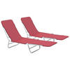KLAPPLIEGEN 2 Stk. Stahl und Stoff Rot - Rot, Textil (56/24.5/182cm) - furnicato