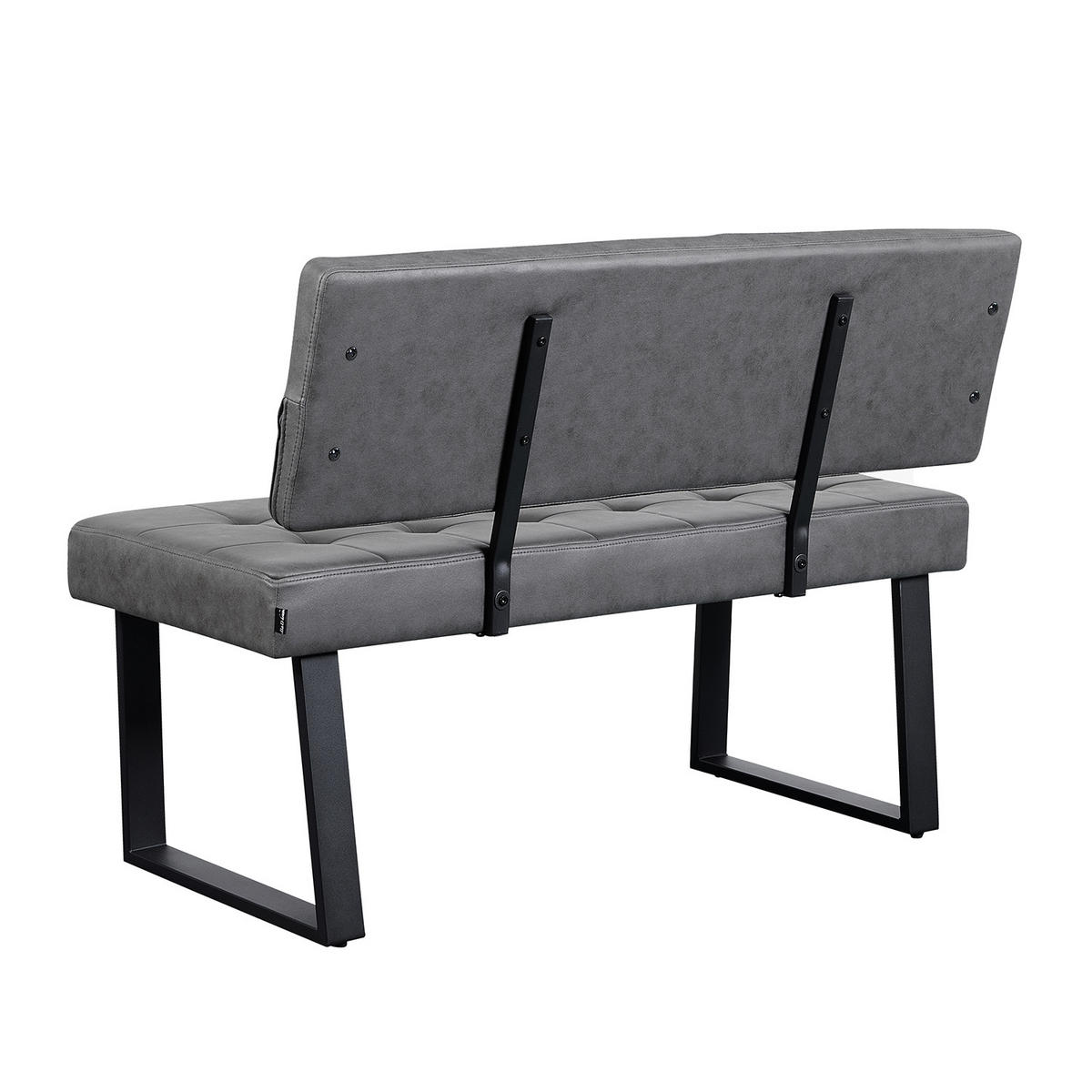 SITZBANK SIGFRID - Grau, Textil/Metall (120/48/56cm) - B&D Home