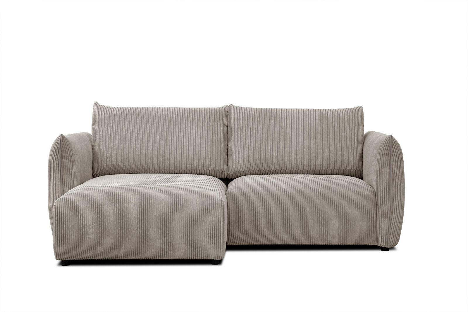 ECKSOFA TAUER 3-Sitzer, taupe - Taupe/Schwarz, Holzwerkstoff/Kunststoff (173/206cm) - Courtois Laville