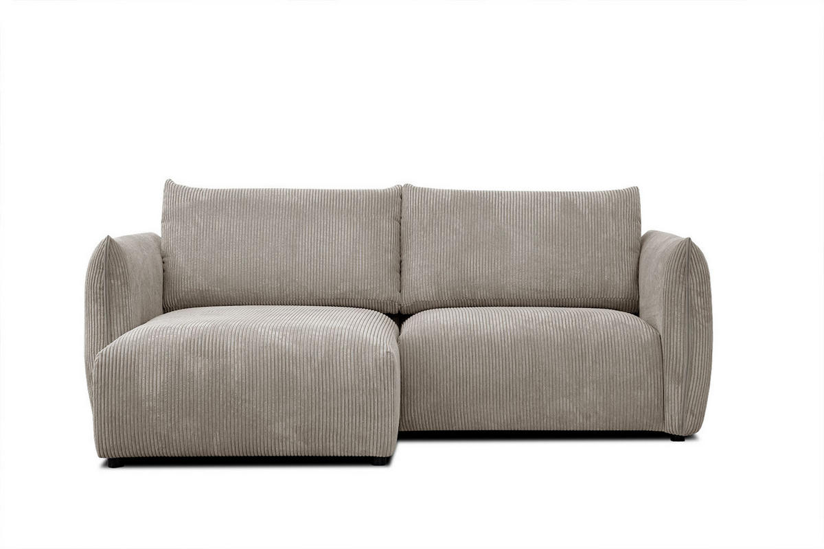 ECKSOFA TAUER 3-Sitzer, taupe - Taupe/Schwarz, Holzwerkstoff/Kunststoff (173/206cm) - Courtois Laville