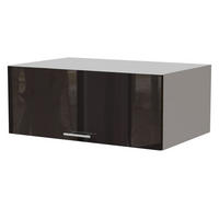 AUFSATZSCHRANK Essen W6B/90 Schwarz Hochglanz / Weiß Matt 90 / 59 / 36cm - Schwarz Hochglanz/Schwarz, Holz/Holzwerkstoff (90/36/59cm) - Feldmann-Wohnen