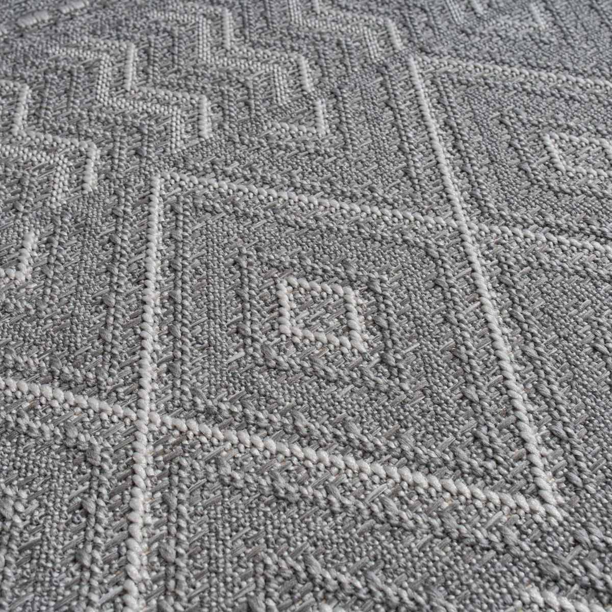 OUTDOORTEPPICH Grau-Dunkelgrau 80 x 250 cm - Dunkelgrau, Kunststoff (80/250cm) - TT Home