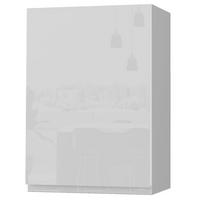 HÄNGESCHRANK Florence W2/50 Grau / RAL 9003 signalweiß HG 50 / 32,5 / 72cm - Türanschlag rechts - Weiß Hochglanz/Grau, Holz/Holzwerkstoff (50/72/32.5cm) - Feldmann-Wohnen