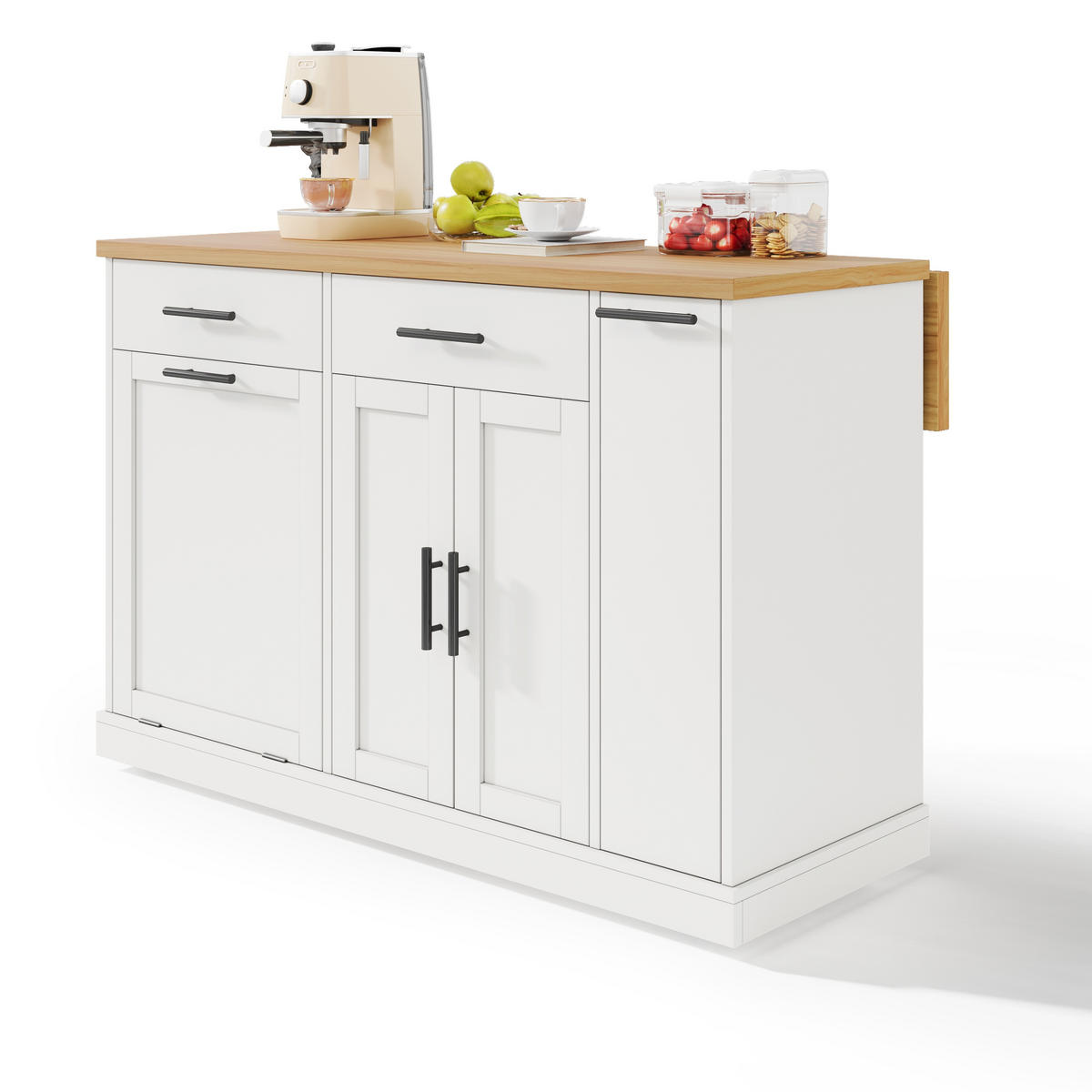 KÜCHENINSEL Weiß 120/45-70/93.5 cm - Weiß, Holzwerkstoff (120/93.5/70cm) - PANGIVO