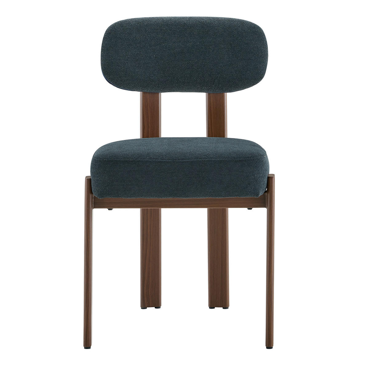 MATSTOL 2-PACK i Linnetyg med böjt ryggstöd och tjock stoppning - Svart, Textil (49/82.5/57cm) - Urban Meuble
