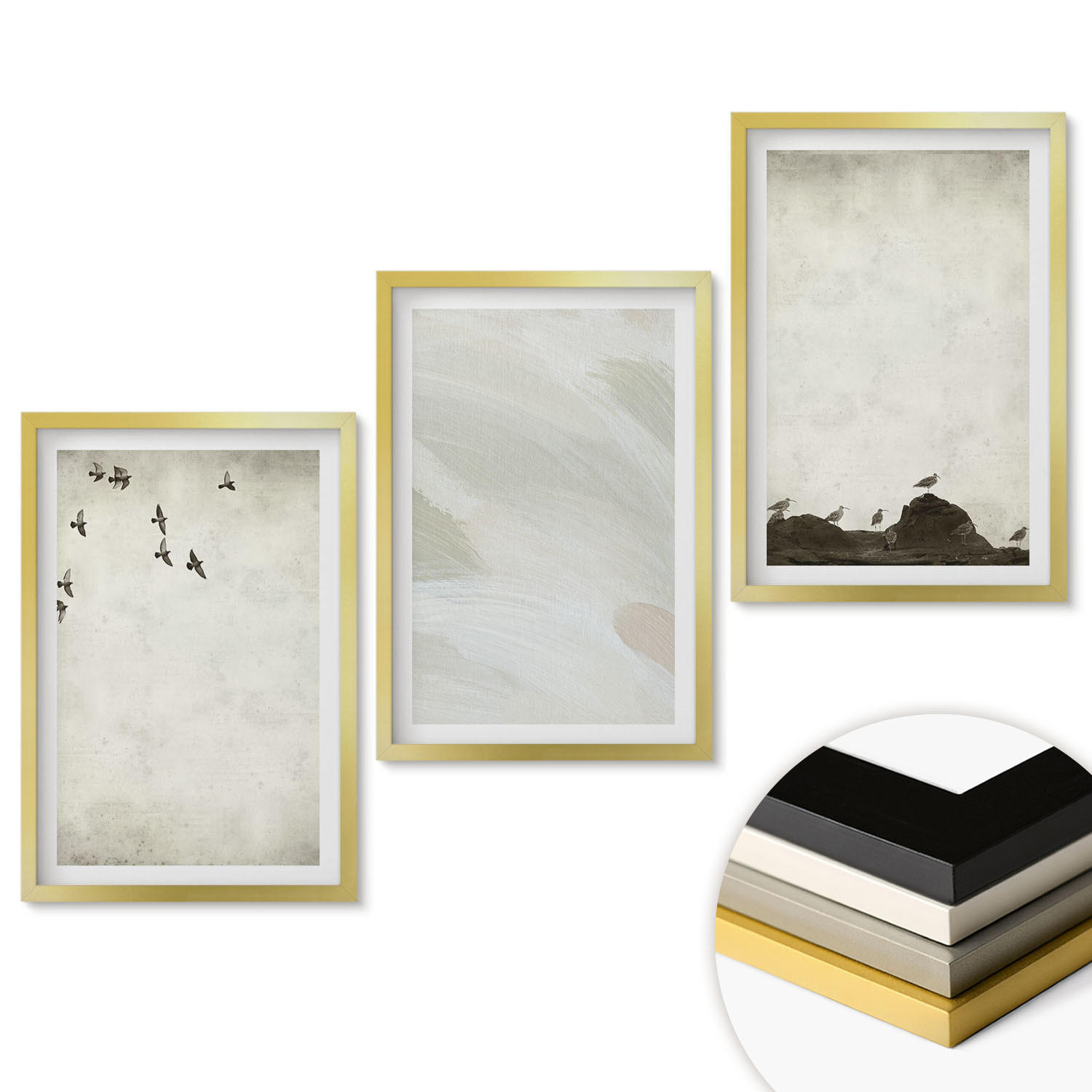 ArtPrintCave Wandbilder Gold 40x60 cm