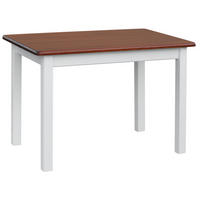 ESSTISCH Kiefernholz rechteckig, quadratische Beine, Weiß/Calvados 120 × 70 × 75 cm - Kirschbaumfarben, Holz (120/75/70cm)
