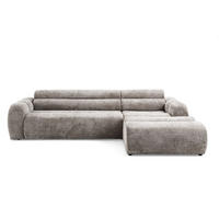 4-SITZER modulares Ecksofa VEER SET 1 Rechts, 298 x 175 cm, Chenille Webstoff Braun - Schwarz/Braun, Holz/Kunststoff (175/298cm) - Muffo