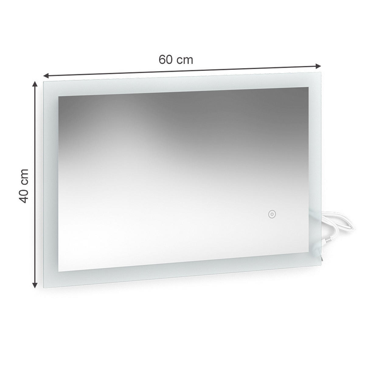 BADEZIMMERSPIEGEL Weiß 60 x 40 cm - Weiß, Glas (60/40/2.8cm) - Vicco