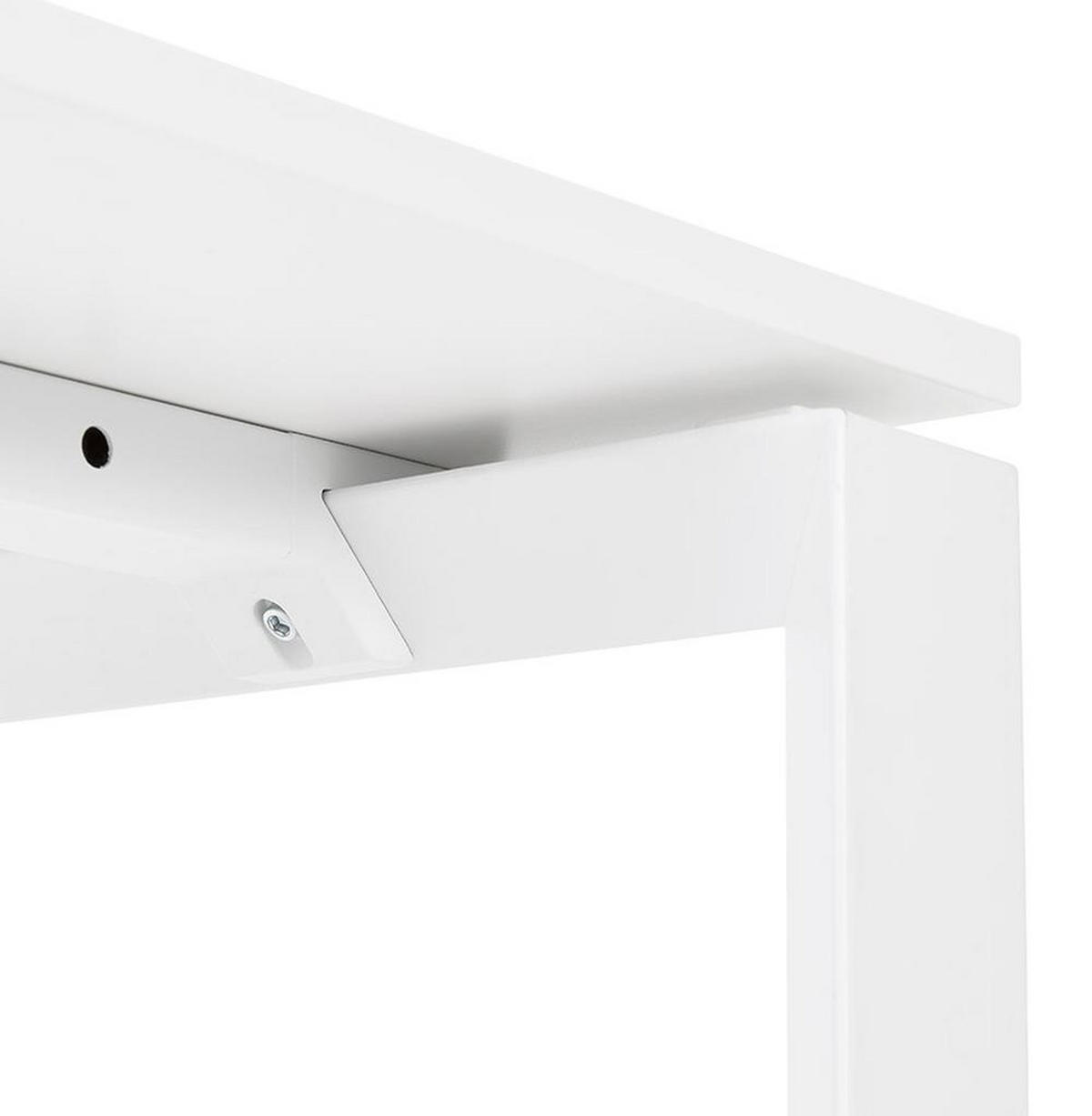 SCHREIBTISCH Minimalistisch Holz Metall Ergonomisch XERAL, Weiß 160x80x74,8 cm - Weiß, Holzwerkstoff/Metall (80/160/75cm) - KADIMA DESIGN