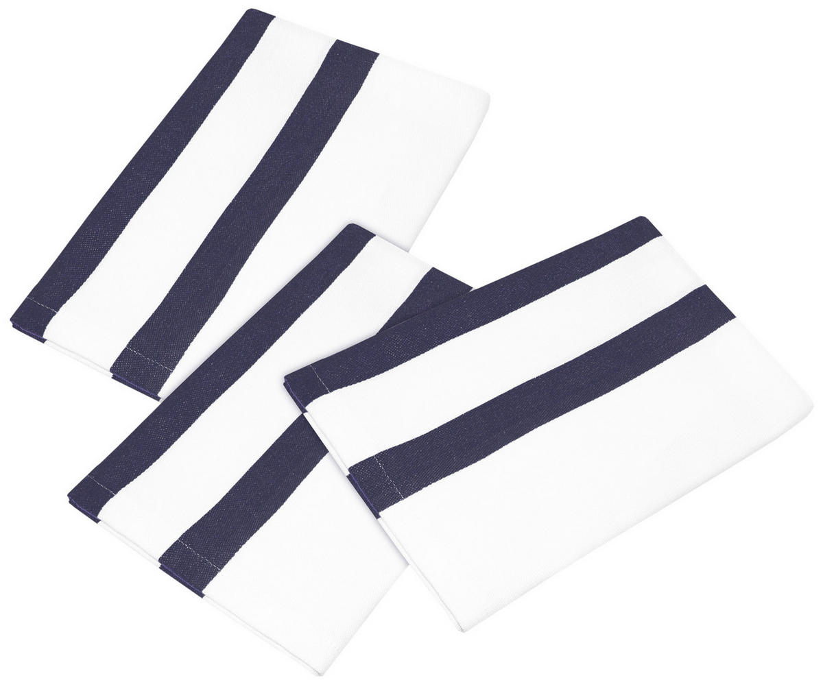 GESCHIRRTÜCHER Halbleinen 50x70 cm, 3er Set, Blau - Weiß - Blau/Weiß, Textil (50/70cm) - Lashuma