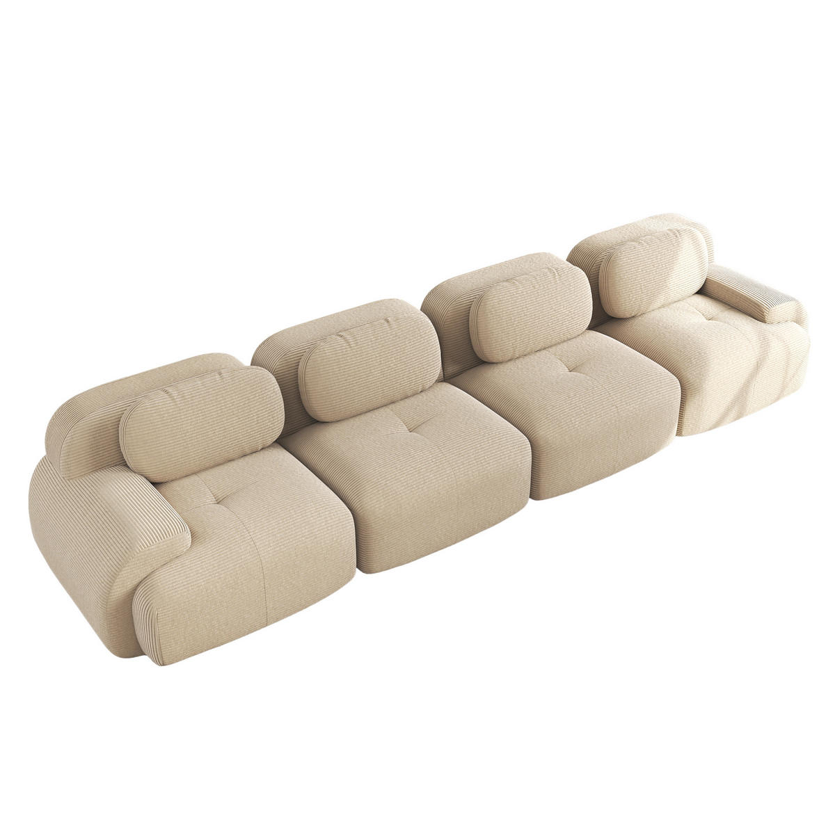 ECKSOFA modular rahmenlos Cord Beige - Beige, Kunststoff (103/75/388cm) - Meubliv