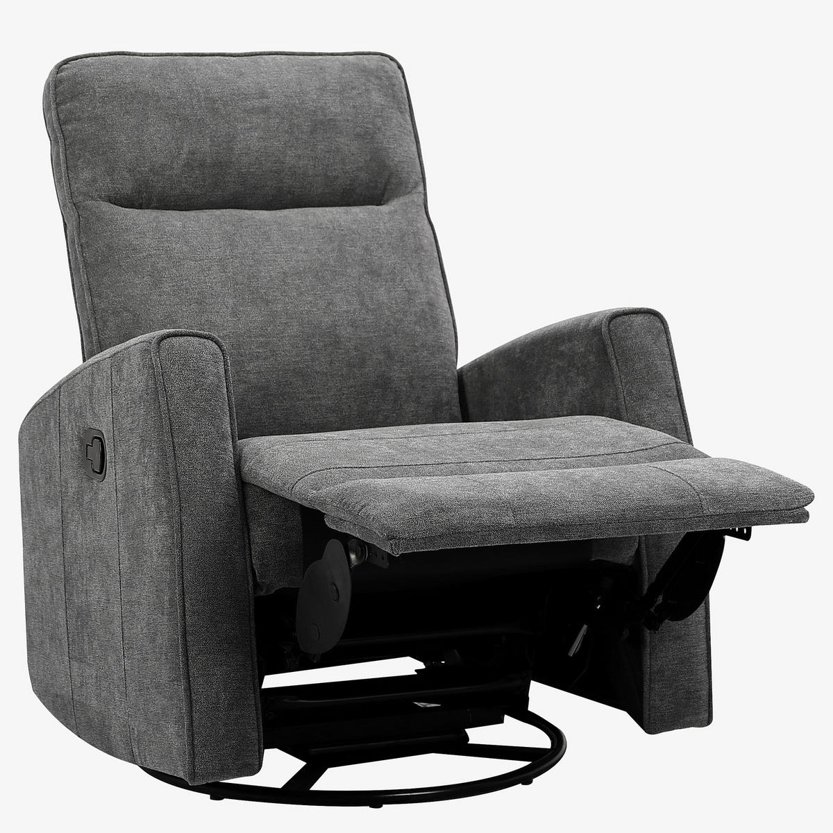 FERNSEHSESSEL - Dunkelgrau/Schwarz, Kunststoff/Textil (76/106/96cm) - home24