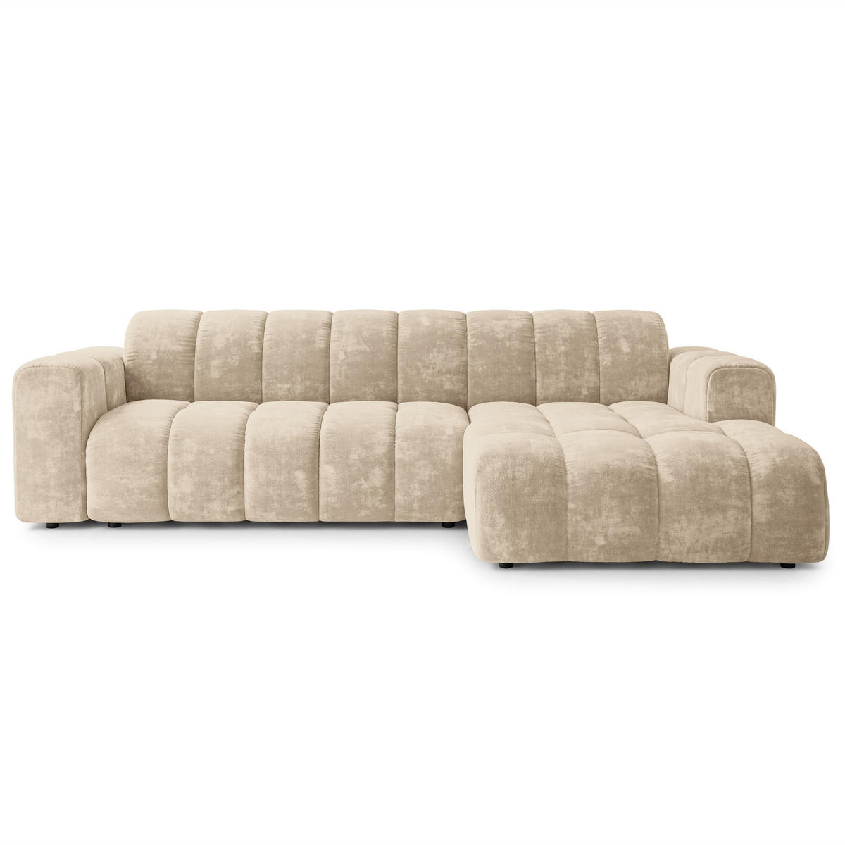 ECKSOFA SETIA LM R-S Creme Chenille - Creme, Holzwerkstoff (304/165cm) - MASSENO