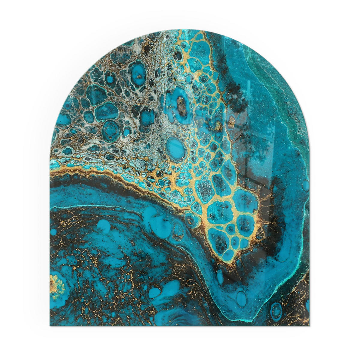 GLASPLATTE für Kamin 80x70 cm - Türkis, Glas (80/70/0.4cm) - TULUP