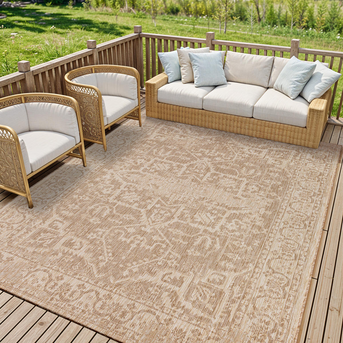 OUTDOORTEPPICH Jute-Optik 160/213 cm Beige - Braun, Kunststoff/Textil (160/213cm) - LIVABLISS