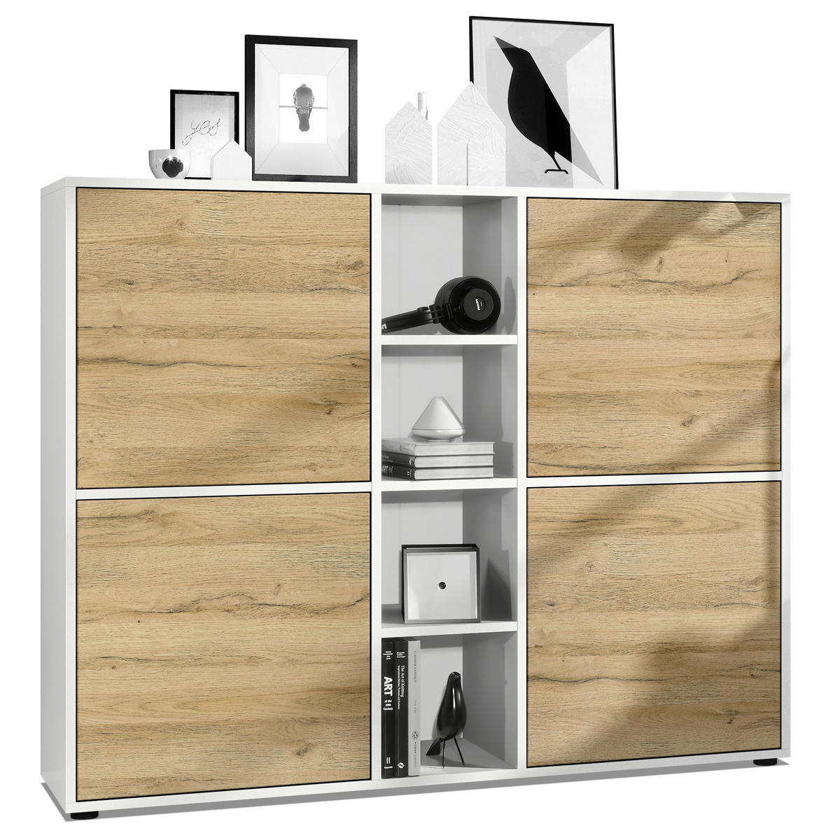 HIGHBOARD Cuba Türen in Eiche Natur - Eichefarben, Holzwerkstoff (130.5/105.5/35.5cm) - Vladon