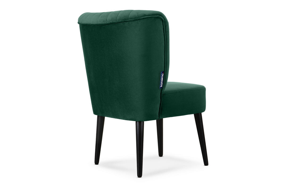 COCKTAILSESSEL DUCO auf hohen Beinen, Dunkelgrün/Schwarz - Dunkelgrün/Schwarz, Holz/Textil (63/89/65cm) - KONSIMO®